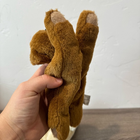 Eddie Bauer Teddy Bears Stuffed Animal Plush Laying Down  8” Beige Brown 1998 - Picture 7 of 9